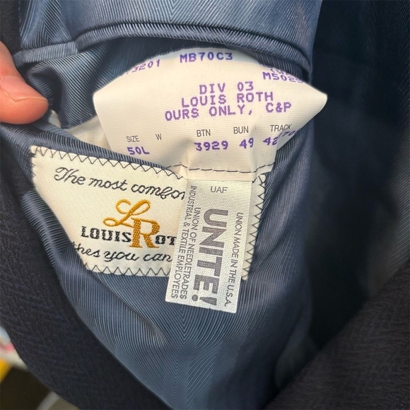 Louis Roth Men's Vintage Blue Blazer Size 50L Formal Two-Button - Picture 5 of 6